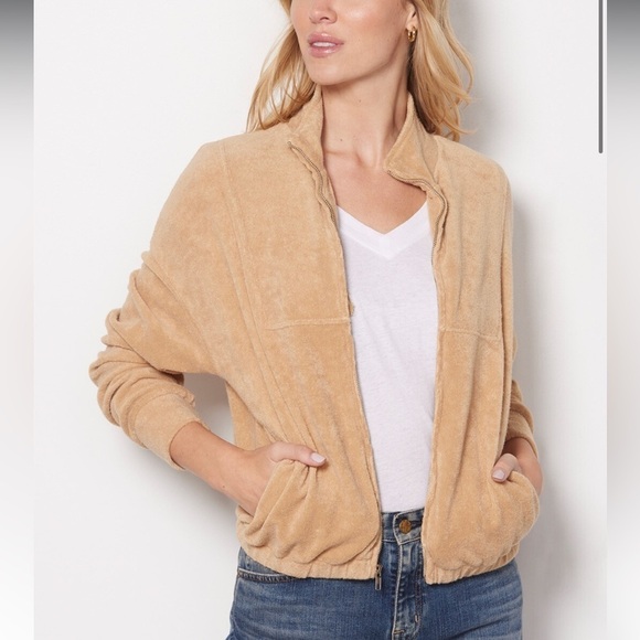 Evereve Monrow Terry Cloth Track Zip Up XS - Picture 3 of 8